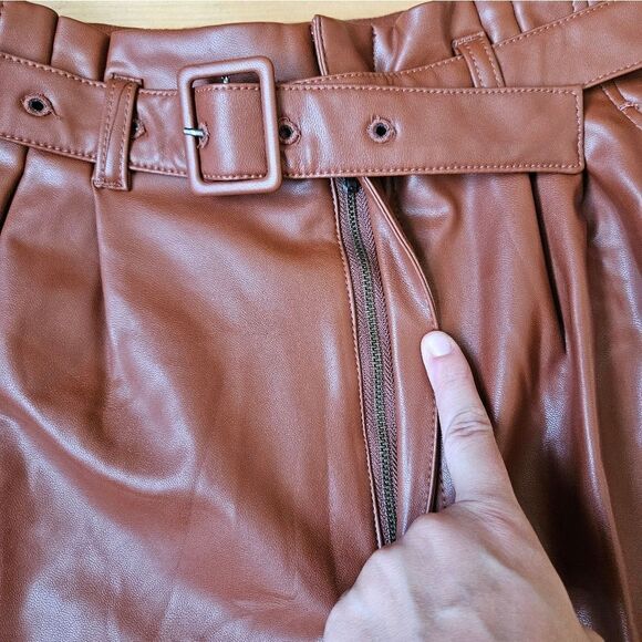 Abercrombie and Fitch Brown Pleather Pants - Picture 4 of 9
